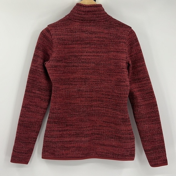 Orvis Sweater Womens Extra Small Red Mock Neck 1/4 Snap Button Pullover NEW - Picture 5 of 12